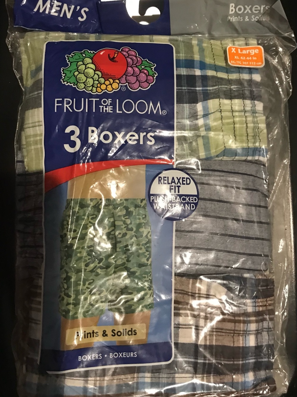 Fruit Of The Loom Men's Prints & Solids Boxers - 3 Pk.